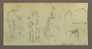 Dibujo, Figura montando camello, Camello sentado, posiblemente 1868 de Frederic Edwin Church