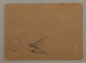 Dibujo, Figura, Tejados, posiblemente 1869 de Frederic Edwin Church