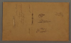 Dibujo, Estudios de figuras, Figura en barca, Pez, posiblemente 1868 de Frederic Edwin Church
