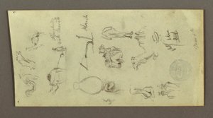 Dibujo, Figura y estudios de camello, 4 de marzo, posiblemente 1868 de Frederic Edwin Church