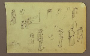 Dibujo, Figuras, Verso: Figura, Paisaje, 1883 de Frederic Edwin Church