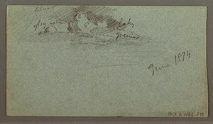 Dibujo, Iceberg flotante, posiblemente junio de 1874 de Frederic Edwin Church