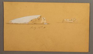 Dibujo, Icebergs flotantes, 16 de julio de 1859