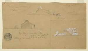 Dibujo, Icebergs flotantes, 2 de julio de 1859 de Frederic Edwin Church