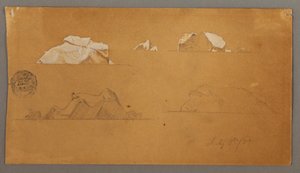 Dibujo, Icebergs flotantes, 5 de julio de 1859 de Frederic Edwin Church