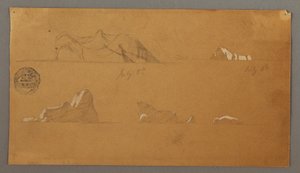 Dibujo, Icebergs flotantes, 5 y 6 de julio de 1859 de Frederic Edwin Church