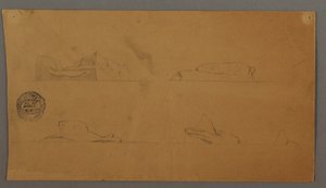 Dibujo, Icebergs flotantes, posiblemente 1859 de Frederic Edwin Church