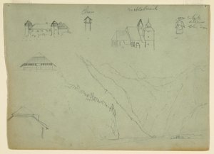 Dibujo, De Salzkammergut, Austria y el Konigssee, cerca de Berchtesgaden, Baviera, julio de 1868 de Frederic Edwin Church