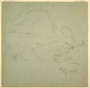 Dibujo, De uno de los lagos de Gosau, Salzkammergut, 6 de agosto de 1868 de Frederic Edwin Church