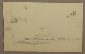Dibujo, Luna llena, Nubes, década de 1860 de Frederic Edwin Church