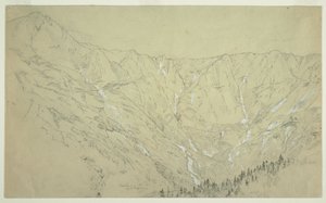 Dibujo, Great Basin, Mt. Katahdin, ca. 1877 de Frederic Edwin Church