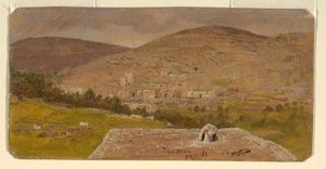 Dibujo, Hebrón, vista general, febrero de 1868 de Frederic Edwin Church