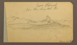 Dibujo, Colinas y cordilleras, Pico San Bernal, 1889 de Frederic Edwin Church
