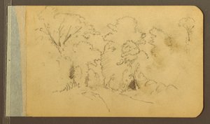 Dibujo, Colinas y cordilleras; reverso: Camino en el bosque, 1889 de Frederic Edwin Church