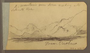 Dibujo, Colinas y cordilleras; reverso: Camino en el bosque, 1889 de Frederic Edwin Church