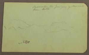 Dibujo, Colinas, Ganado; Verso: Paisaje, 1883 de Frederic Edwin Church