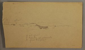 Dibujo, Colinas, arco iris, posiblemente 1865-66 de Frederic Edwin Church