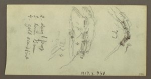 Dibujo, Cimas y laderas, posiblemente 1868