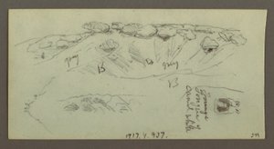 Dibujo, Cumbres con peñascos, posiblemente 1868 de Frederic Edwin Church