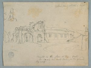 Drawing, Hospital de San Juan de Dios, Honda, Colombia, 1853 de Frederic Edwin Church