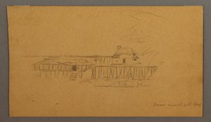 Dibujo, Casa y muelle, posiblemente 1859