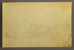 Dibujo, Casa en el bosque junto a un arroyo, abril de 1845 de Frederic Edwin Church