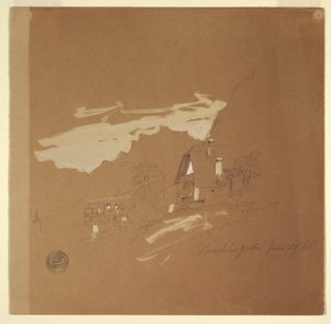 Dibujo, Casas cerca de Berchtesgaden, Baviera, 26 de julio de 1868 de Frederic Edwin Church
