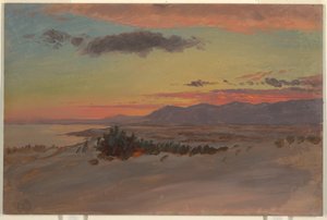 Dibujo, Valle del Hudson en invierno, mirando al suroeste desde Olana, 1870-80 de Frederic Edwin Church