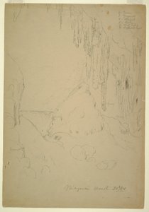 Dibujo, Hielo, Cataratas del Niágara, 20 de marzo de 1856 de Frederic Edwin Church