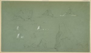 Dibujo, Icebergs, 7 y 9 de julio de 1859 de Frederic Edwin Church
