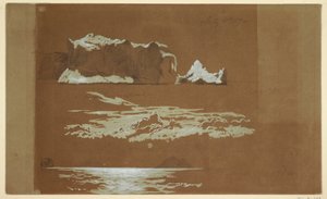 Dibujo, Icebergs near Cape St. John and Gull Island, Newfoundland, 4 de julio de 1859 de Frederic Edwin Church