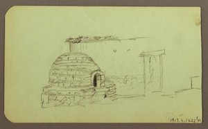 Dibujo, Picos Itaccihuatl; Verso: Horno de pan, 1883 de Frederic Edwin Church
