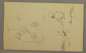 Dibujo, Judíos en el Muro de las Lamentaciones, Jerusalén, abril de 1868 de Frederic Edwin Church