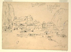 Dibujo, Khirbet-en-Nasara, Petra, Jordania, 26 de febrero de 1868. de Frederic Edwin Church