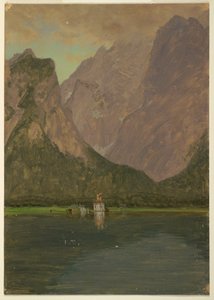 Dibujo, Koenigsee, cerca de Berchtesgaden, Baviera, 1868 de Frederic Edwin Church