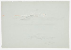 Dibujo, Lago Millinoket y Monte Katahdin, 1878 de Frederic Edwin Church