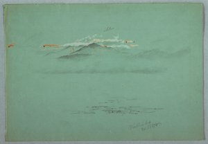 Dibujo, Lago Millinoket y Monte Katahdin, 1878 de Frederic Edwin Church