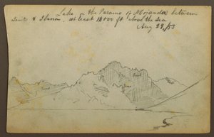 Dibujo, Lago, Desierto de Mojanda, Ecuador, 29 de agosto de 1853 de Frederic Edwin Church
