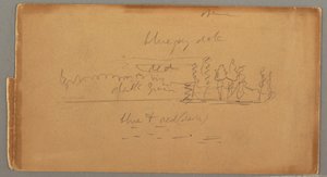 Dibujo, Lago y orilla, posiblemente 1876 de Frederic Edwin Church