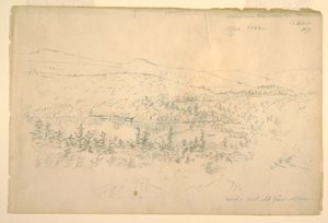 Dibujo, Lagos cerca de la casa de la montaña, septiembre de 1844 de Frederic Edwin Church