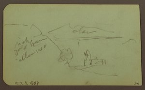 Dibujo, Paisaje, Toluca; Verso: Montaña, Iglesia, 1883 de Frederic Edwin Church