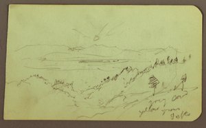 Dibujo, paisaje; reverso: Figura, paisaje, 1883 de Frederic Edwin Church
