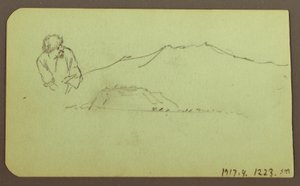 Dibujo, paisaje; reverso: Figura, paisaje, 1883 de Frederic Edwin Church