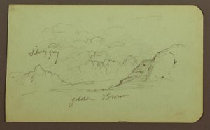 Dibujo, Paisaje; Verso: Figuras, Iglesia, 1883 de Frederic Edwin Church