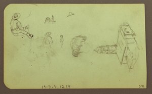 Dibujo, Paisaje; Verso: Figuras, Iglesia, 1883 de Frederic Edwin Church