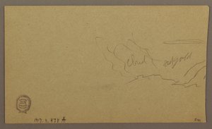 Dibujo, Paisaje; Verso: Cielo, agosto de 1865