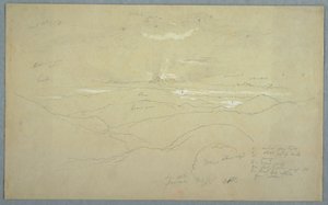 Dibujo, Paisaje al atardecer, Jamaica, julio de 1865 de Frederic Edwin Church