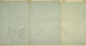 Dibujo, Paisaje en El Yeman, 1868 de Frederic Edwin Church