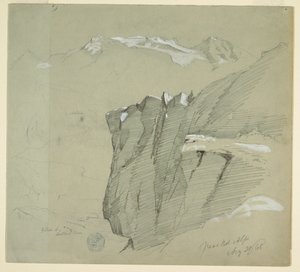 Dibujo, Paisaje en los Alpes berneses, 28 de agosto de 1868 de Frederic Edwin Church