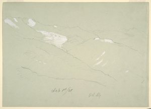 Dibujo, Paisaje en los Alpes berneses, cerca de Bel Alp, Suiza, septiembre de 1868 de Frederic Edwin Church